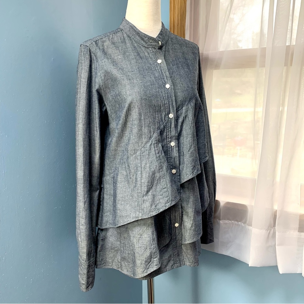 J. Crew Chambray Pararuffle Button Down Shirt - Picture 7 of 9
